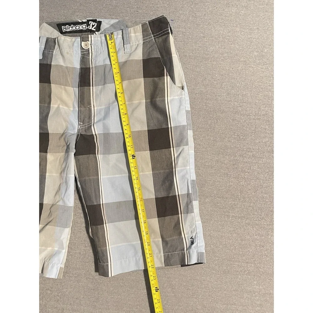 Billabong Men's Plaid Shorts Size‎ 32 Surf Skate Casual Gray Blue Check Shorts